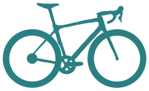 Logo showing a sketch of bicycle